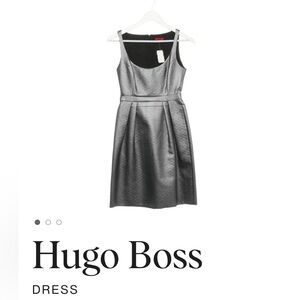 HUGO Hugo Boss silver-gray Kelisa dress sz 6 gunmetal $399